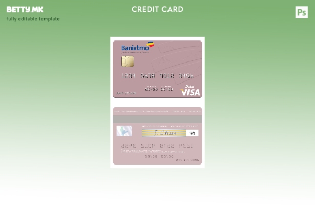 Модерен стил шаблон за дебитна картичка Panama Banco Banistmo за виза